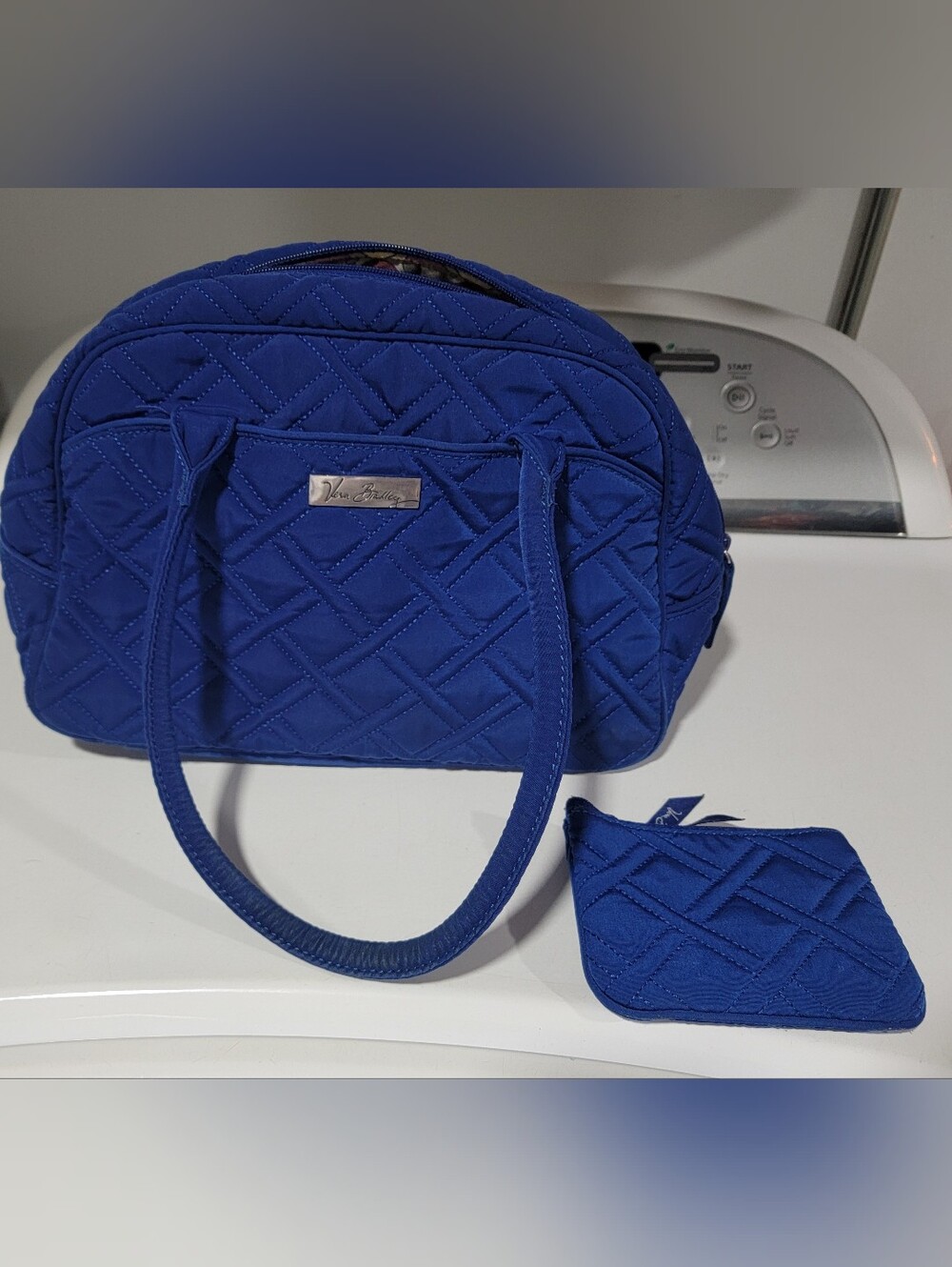 Quilted Vera Bradley handbag & matching small Coin Purse- Beautiful Royal Blue